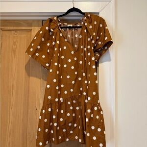 A New Day Tan Dress with White Dots